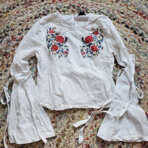 Rue 21 cottage core floral top XS cotton